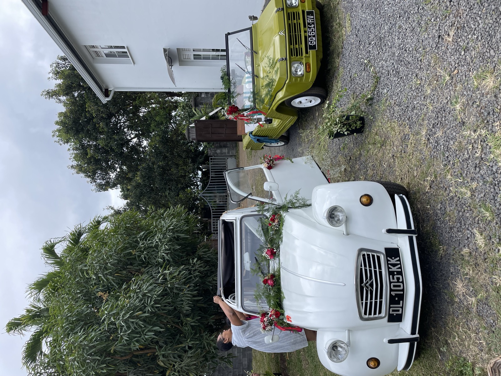 Méhari et 2CV décorées côte à côte